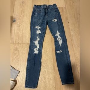 american eagle ripped jeans size: 0